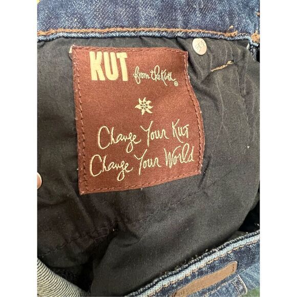 Kut From The Kloth 8 Mia Toothpick Skinny Jeans Dark Wash Denim Distressed Fray - Picture 6 of 7